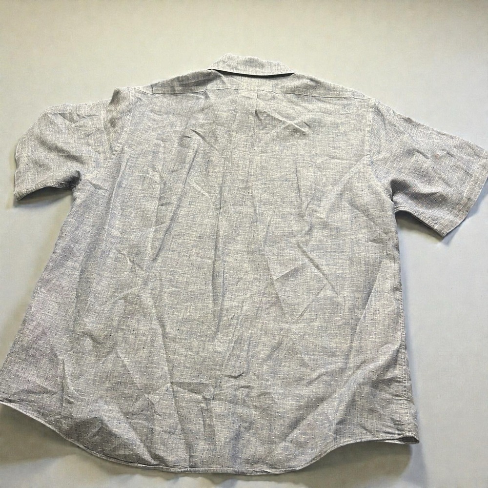 Brooks Brothers Mens Regent XL Irish Linen Shirt Baird McNutt Short Sleeve Blue - Picture 6 of 8